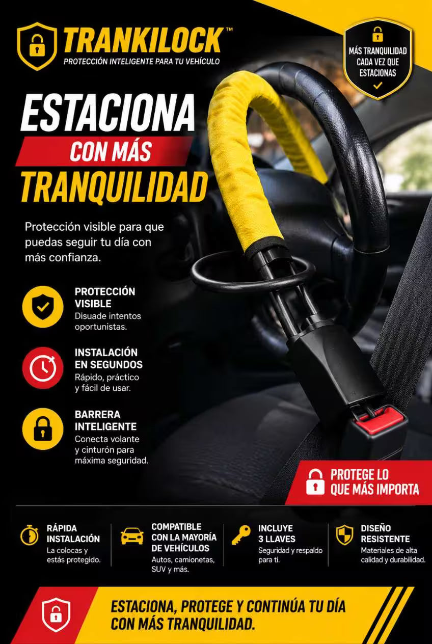 TRANKILOCK™ Sistema Inteligente de Protección Vehicular, Estaciona Con Más Tranquilidad