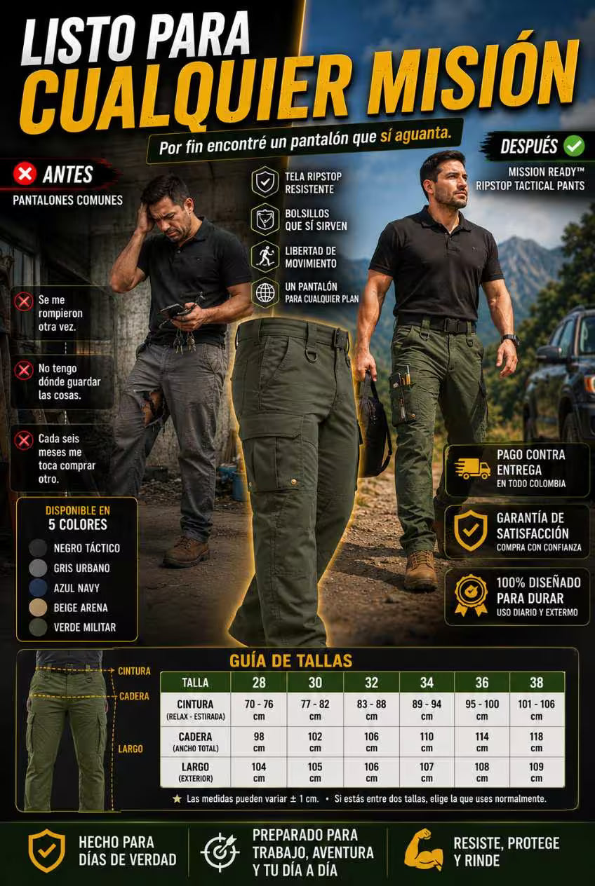 IRONFIELD El Pantalon Tatico #1 De las Fuerzas Armadas de Colombia.