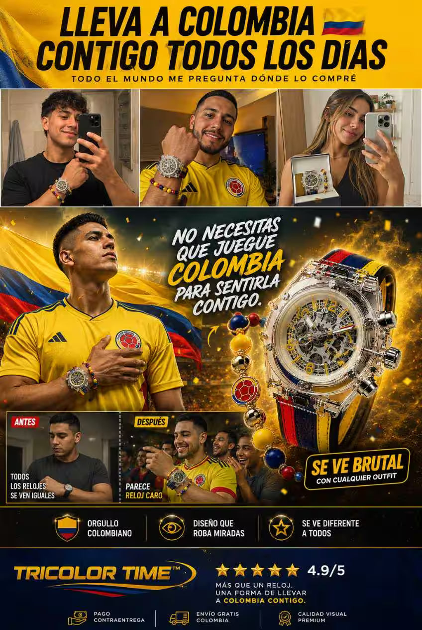 LLEVA A COLOMBIA CONTIGO TODOS LOS DÍAS ⌚ RELOJ + PULSERA EDICIÓN SELECCIÓN COLOMBIA