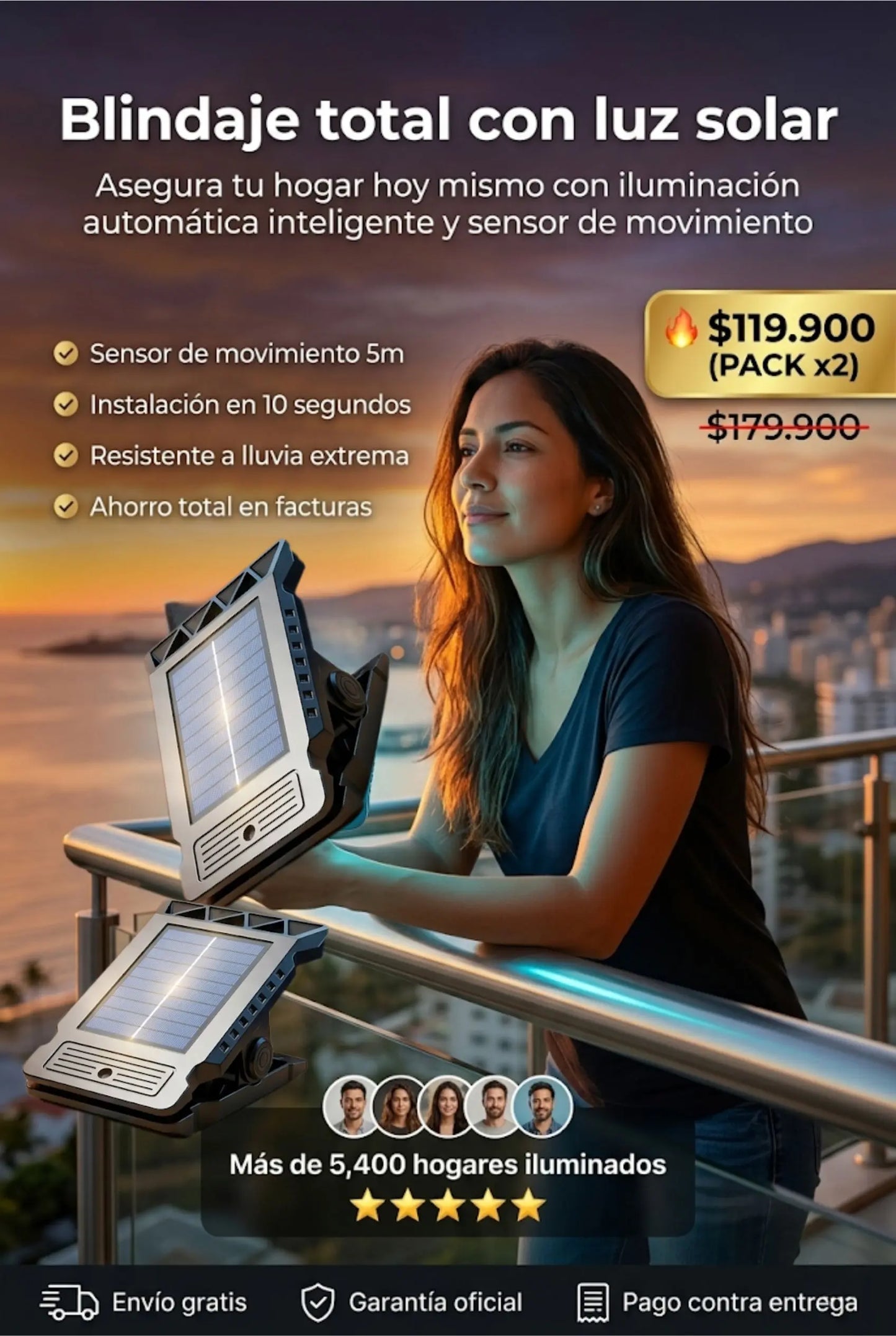 SOLARCLIP LED - LUZ DE EXTERIOR PORTATIL X2 UNIDADES