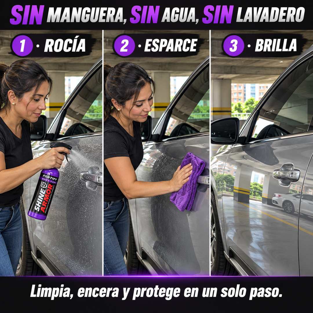 Kit Cerámico 3 en 1 para Carro - Brillo sin Manguera - Lleva 2 Kits