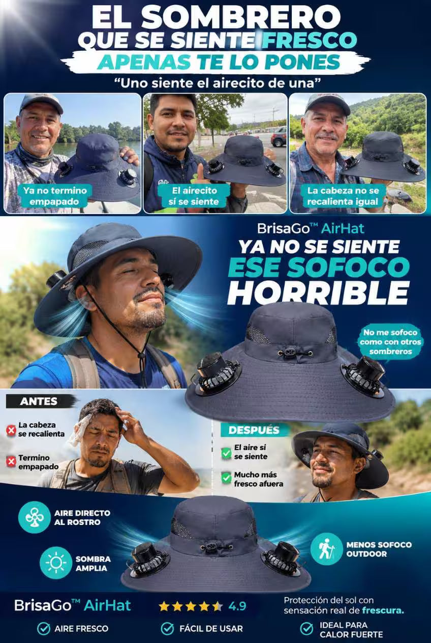 BrisaGo™ AirHat. Protección del sol con sensación real de frescura.