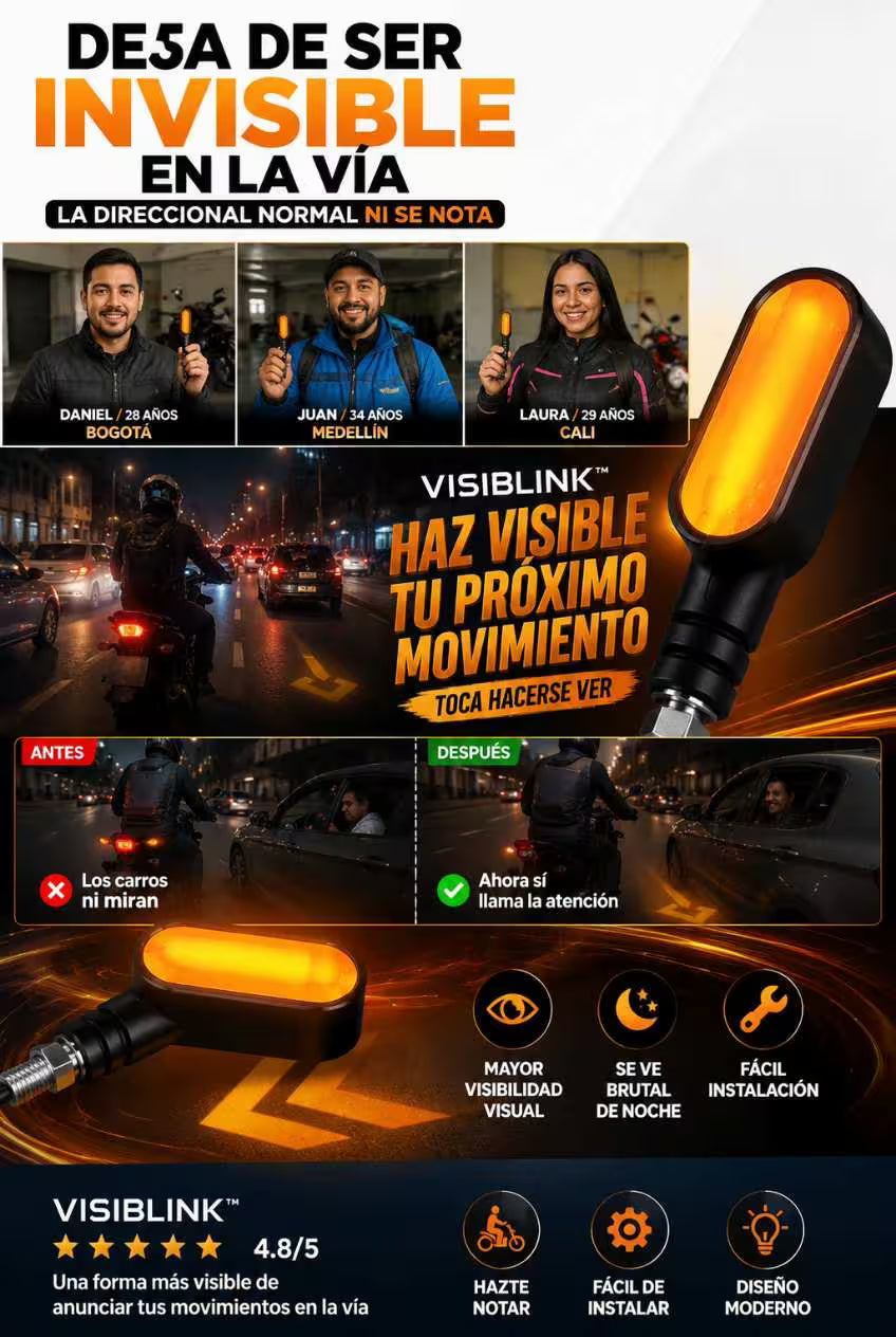 VISIBLINK™ DEJA DE SER INVISIBLE EN LA VÍA CON ESTE PAR DE DIRECCIONALES