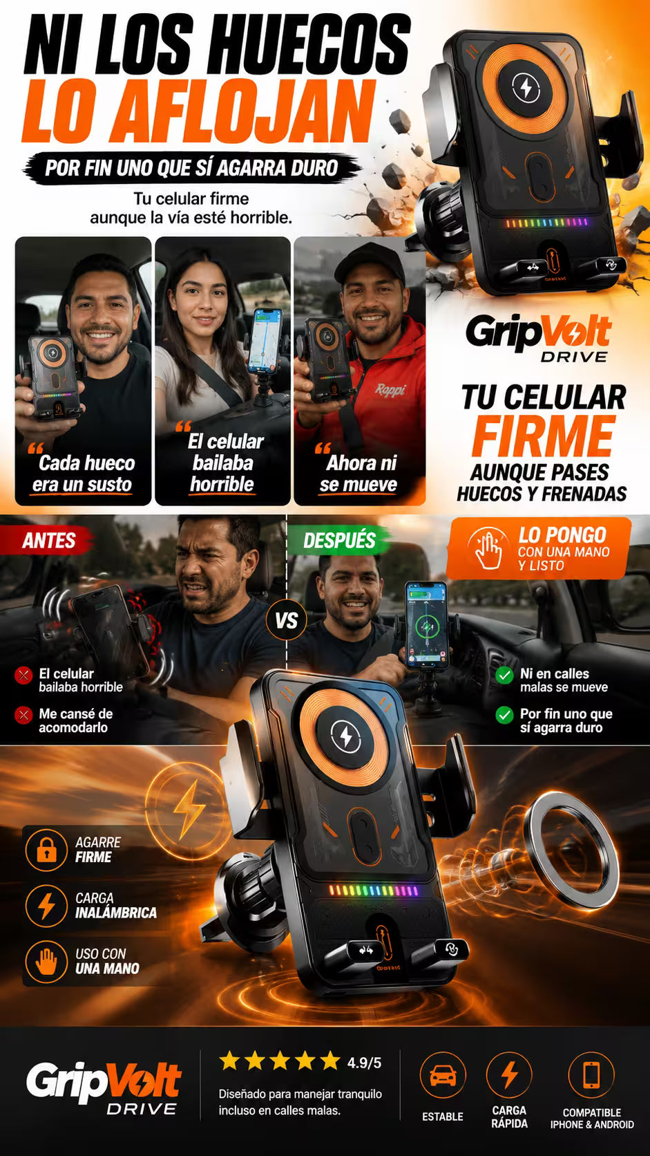 “GripVolt Drive” Diseñado para manejar tranquilo incluso en calles malas.