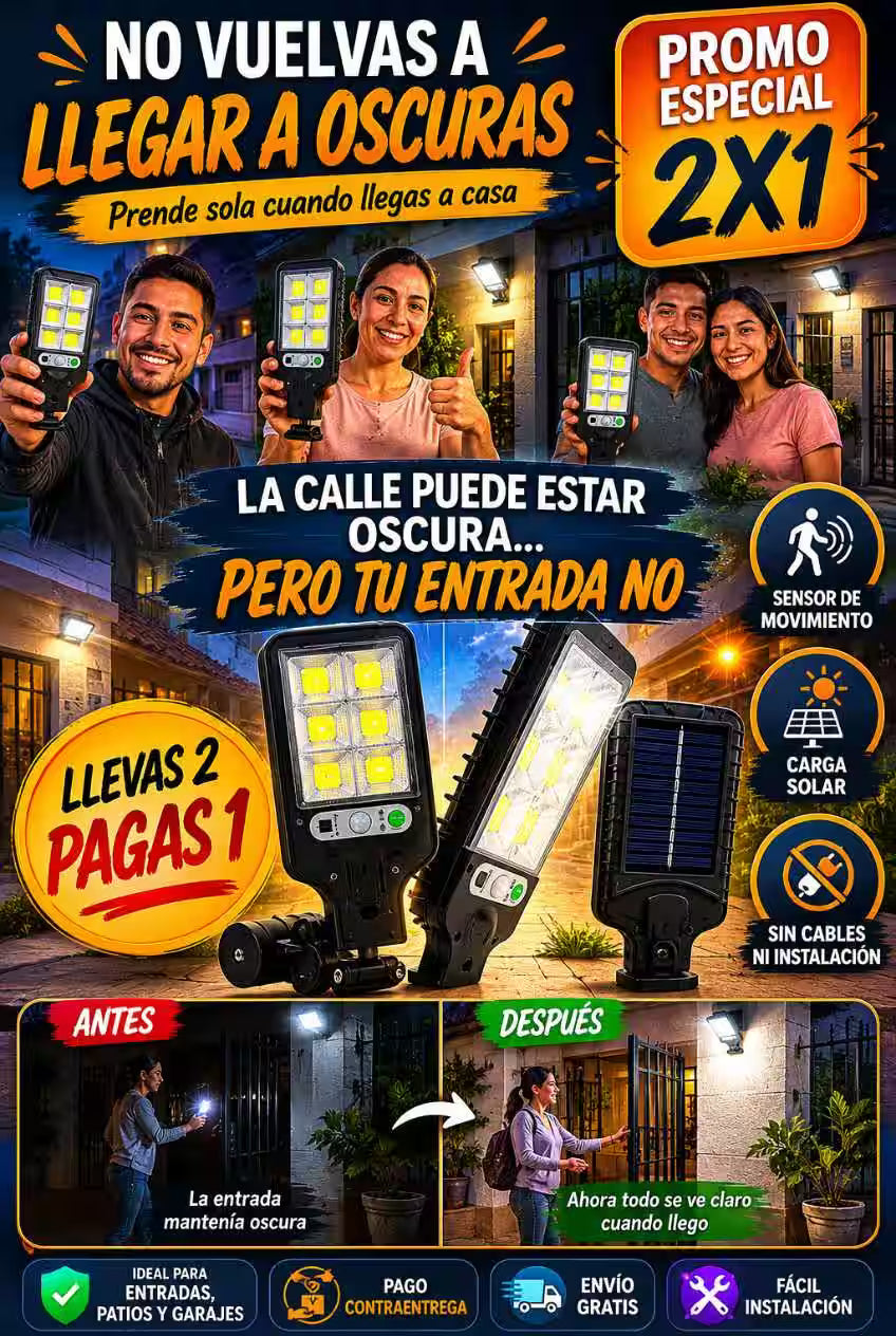 NO VUELVAS A LLEGAR A OSCURAS. LumiSafe Solar™ LÁMPARA SOLAR CON SENSOR DE MOVIMIENTO