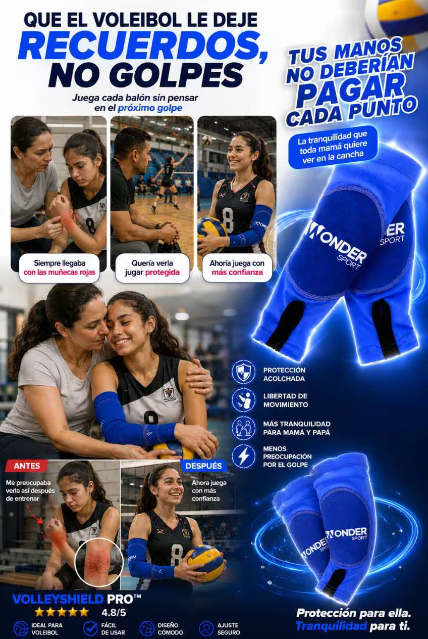 VOLLEYSHIELD PRO™ Juega Sin Miedo. Que el voleibol le deje recuerdos, no golpes.