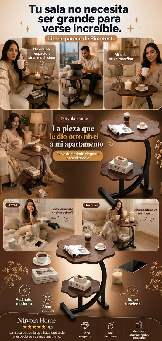 Nüvola Home MESA EN FORMA DE FLOR La pieza que le da otro nivel a los apartamentos