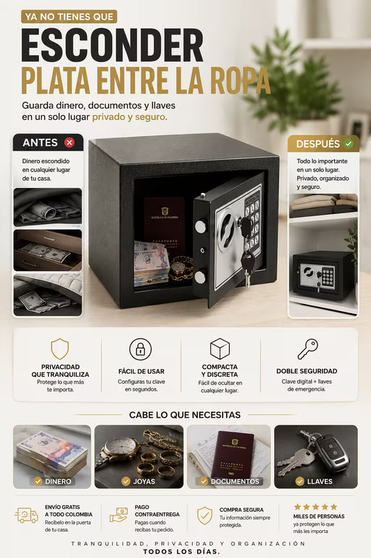 Vaultix HomeSafe Caja fuerte dijital Ya no tienes que esconder plata entre la ropa
