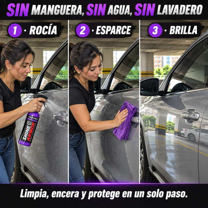 Kit Cerámico 3 en 1 para Carro - Brillo sin Manguera - Lleva 2 Kits